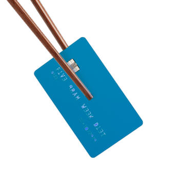 Credit card between chopsticks